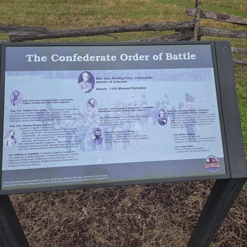 The Confederate Order of Battle Marker. Click for full size. The Confederate Order of Battle Marker image. Click for full size.