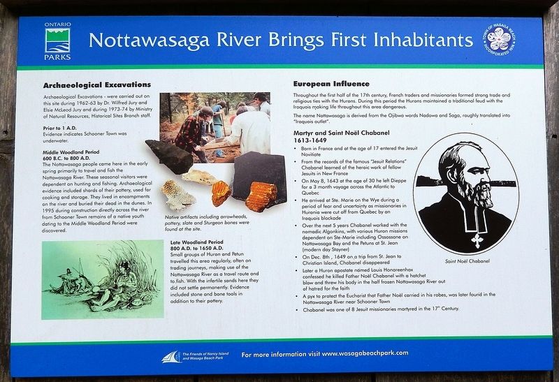 Nottawasaga River Brings First Inhabitants Marker image. Click for full size.