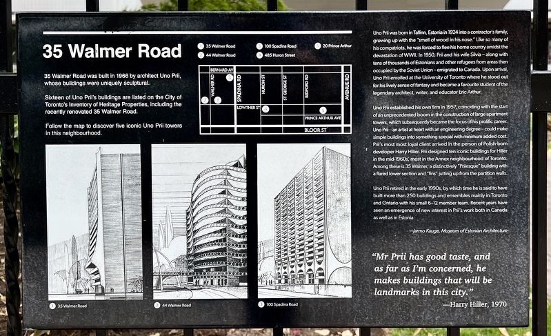 35 Walmer Road Marker. Click for full size. 35 Walmer Road Marker image. Click for full size.