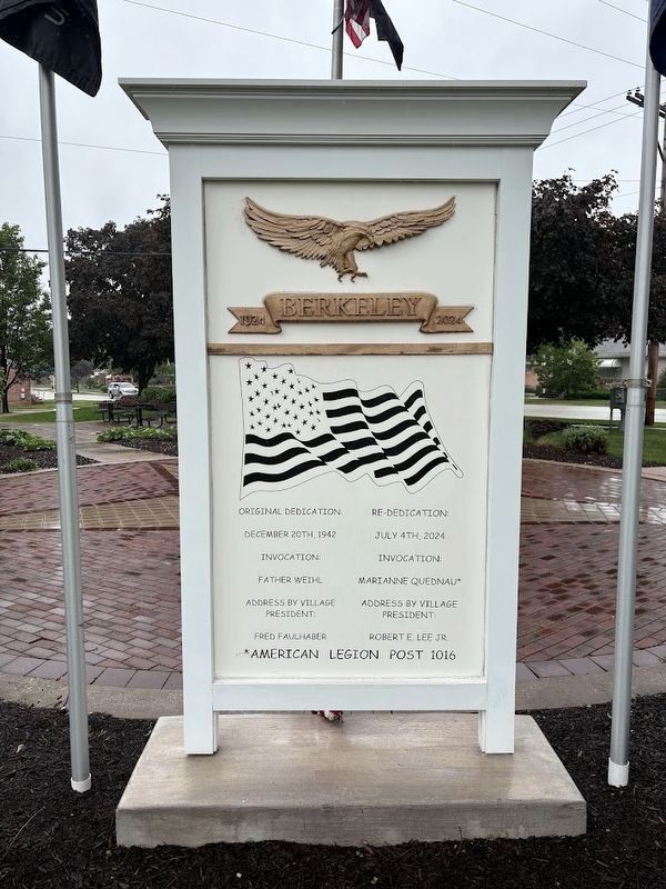 Berkeley Roll of Honor rear. Click for full size. Berkeley Roll of Honor rear image. Click for full size.