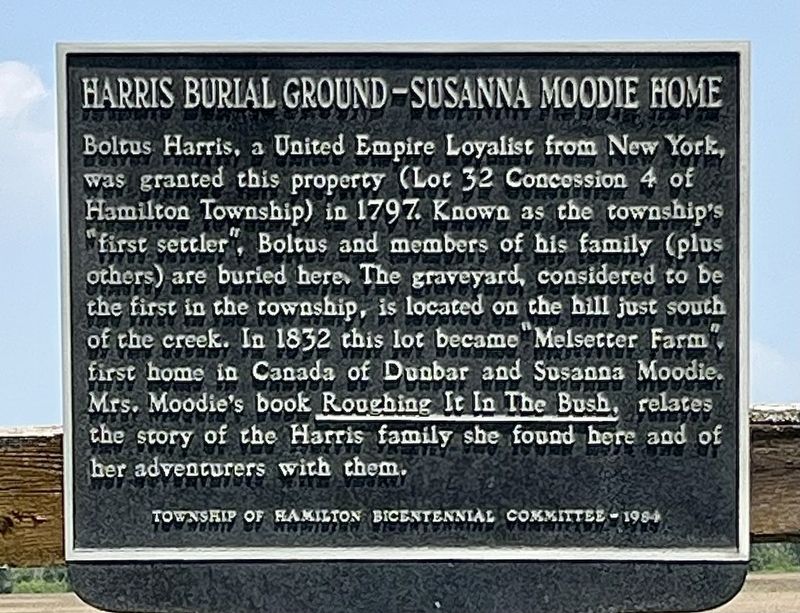 Harris Burial Ground - Susanna Moody Home Marker. Click for full size. Harris Burial Ground - Susanna Moody Home Marker image. Click for full size.