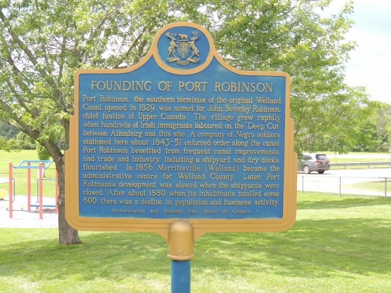 Founding Of Port Robinson Marker. Click for full size. Founding Of Port Robinson Marker image. Click for full size.