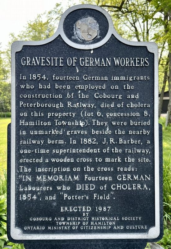 Gravesite of German Workers Marker. Click for full size. Gravesite of German Workers Marker image. Click for full size.