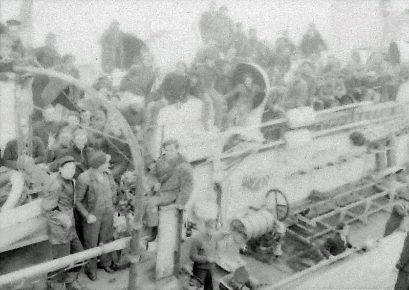 Marker detail: Survivors of a torpedoed merchant ship image. Click for full size.