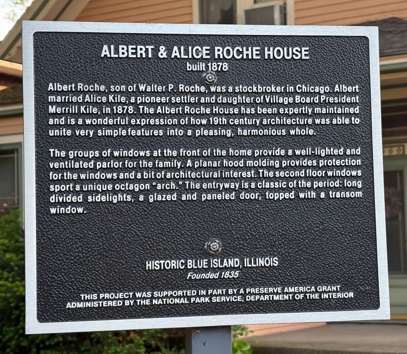 Albert & Alice Roche House Marker. Click for full size. Albert & Alice Roche House Marker image. Click for full size.