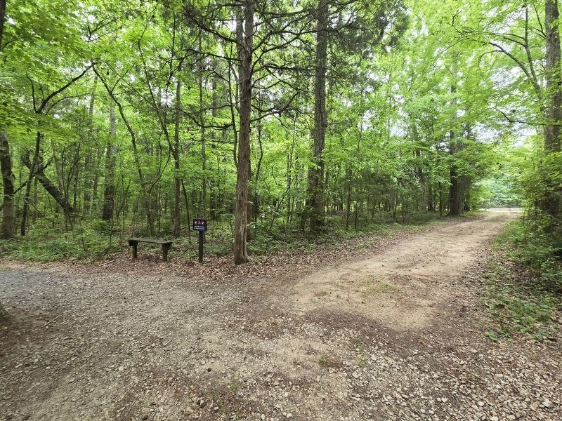 Battlefield Trail entrance to the left. Brattonsville parking lot on the right. Click for full size. Battlefield Trail entrance to the left. Brattonsville parking lot on the right image. Click for full size.