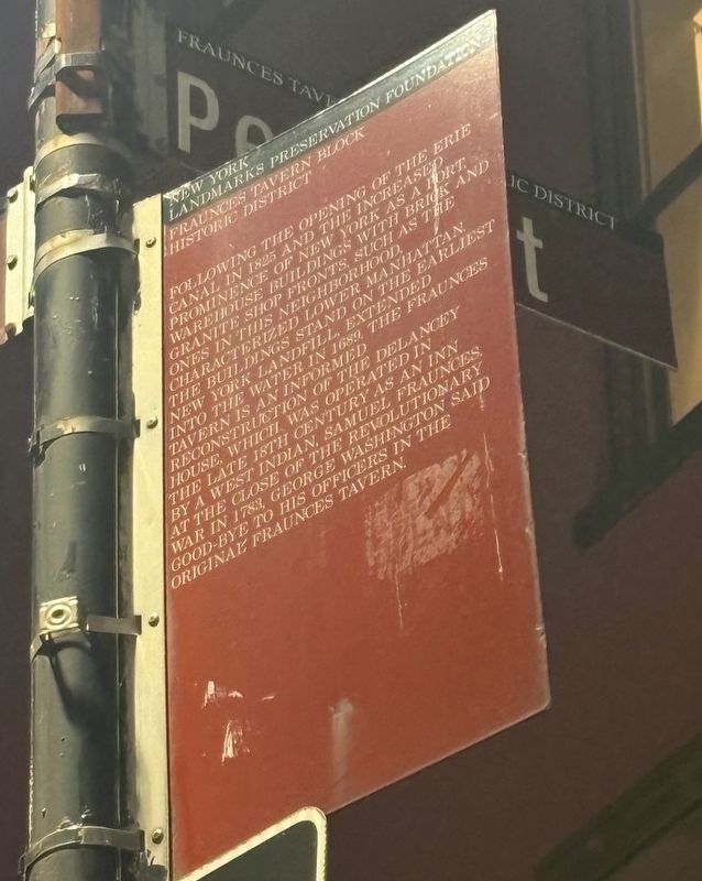 Fraunces Tavern Block Historic District Marker. Click for full size. Fraunces Tavern Block Historic District Marker image. Click for full size.