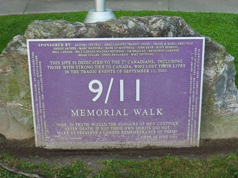 9/11 Memorial Walk Marker. Click for full size. 9/11 Memorial Walk Marker image. Click for full size.