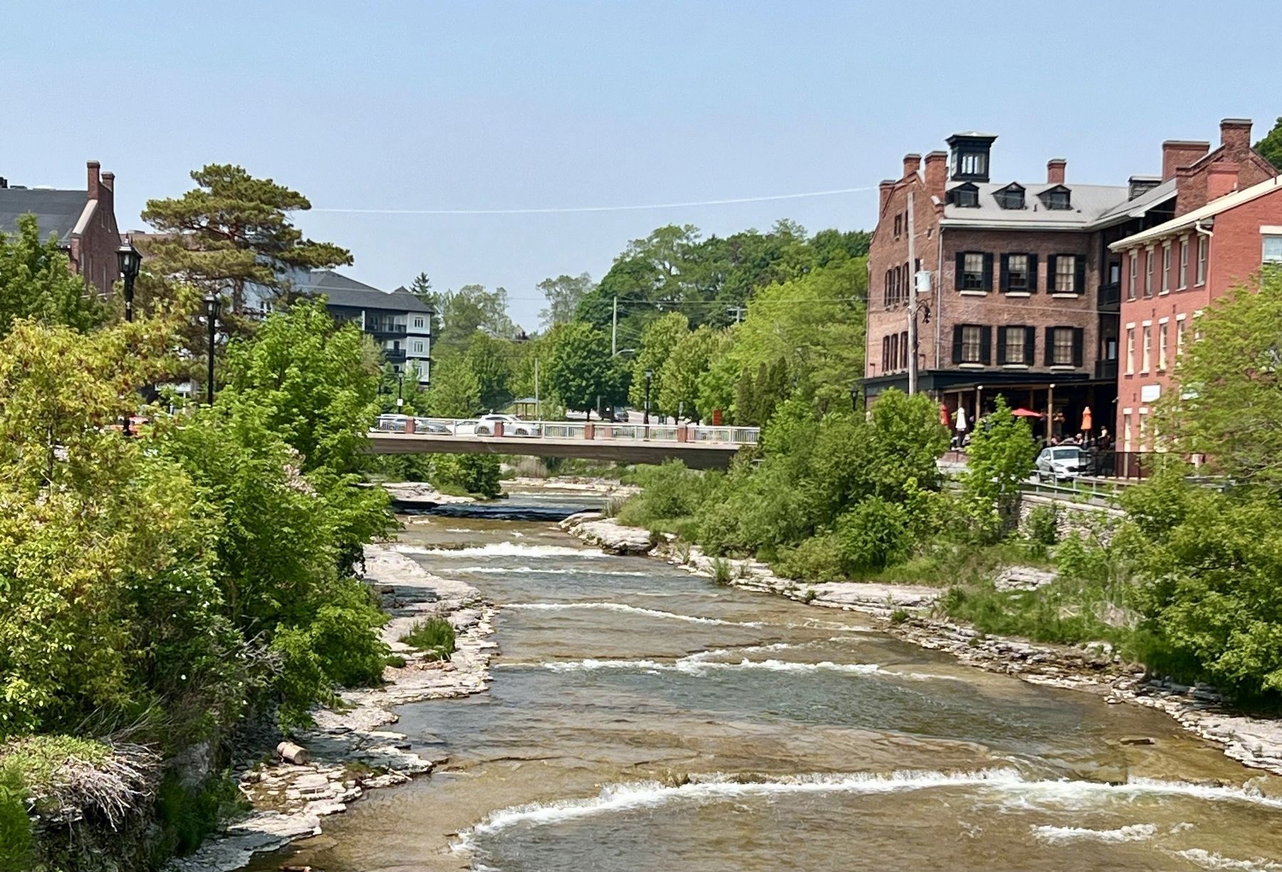 The Ganaraska River in Port Hope looking towards the site of Farinis first tight-rope walk. Click for full size. The Ganaraska River in Port Hope looking towards the site of Farinis first tight-rope walk image. Click for full size.