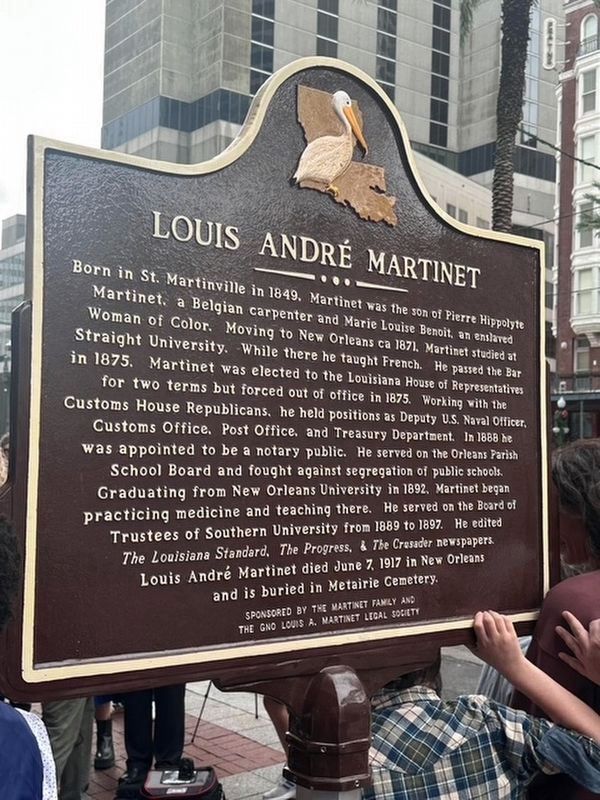 Louis André Martinet Marker - Front Side. Click for full size. Louis André Martinet Marker - Front Side image. Click for full size.