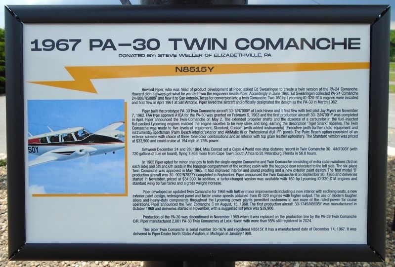 1967 PA-30 Twin Commanche Marker image. Click for full size.