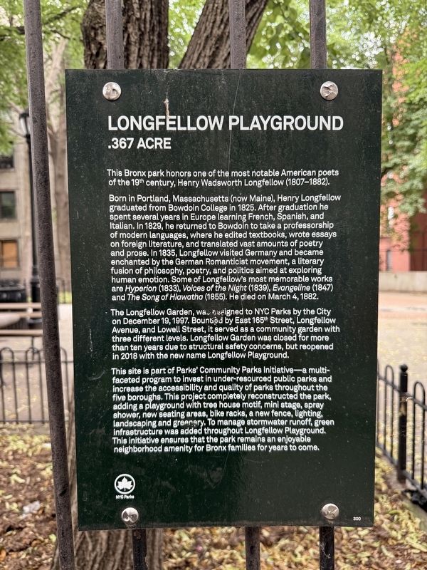 Longfellow Playground Marker. Click for full size. Longfellow Playground Marker image. Click for full size.