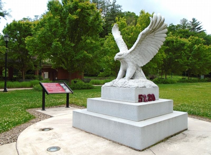 Lock Haven University Bald Eagle Statue and Marker image. Click for full size.