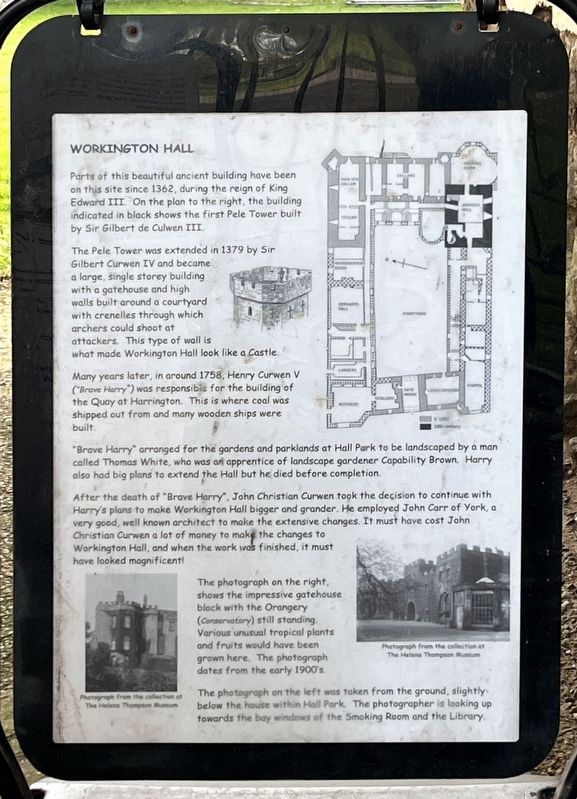 Workington Hall Marker. Click for full size. Workington Hall Marker image. Click for full size.