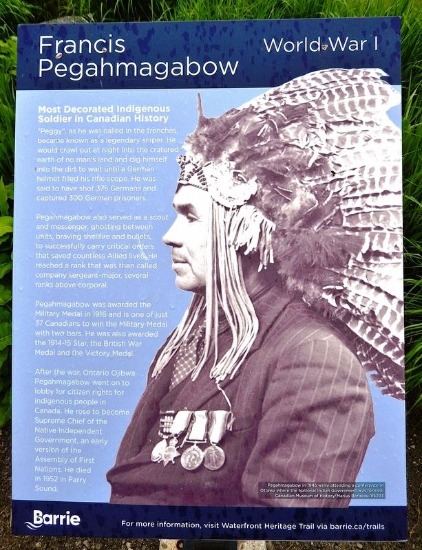 Francis Pegahmagabow Marker image. Click for full size.