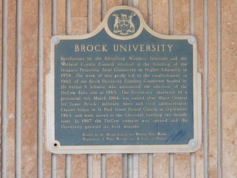 Brock University Marker image. Click for full size.