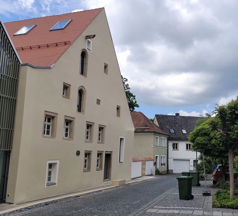 Former Communal Wheat Beer Brewery and Marker (left side) image. Click for full size.
