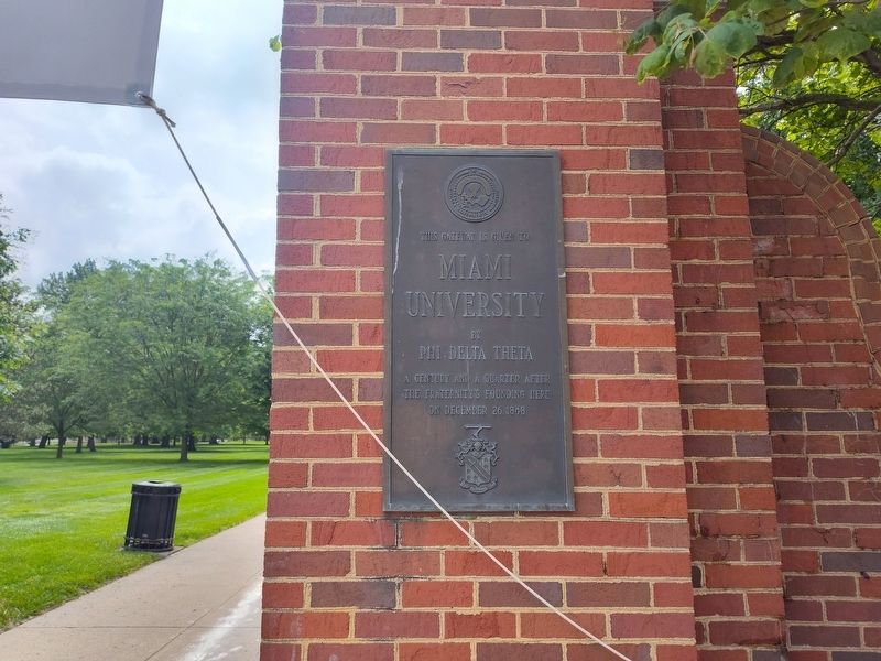 This gateway is given to Miami University Marker image. Click for full size.