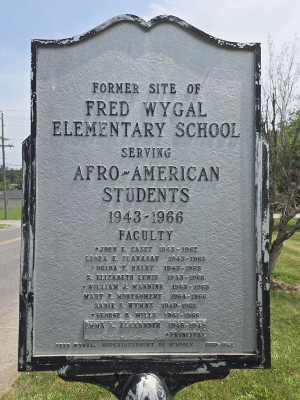 Former Site of Fred Wygal Elementary School Marker image. Click for full size.