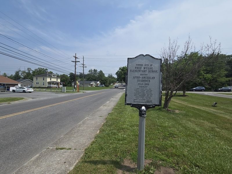 Former Site of Fred Wygal Elementary School Marker looking south on Wadsworth Street image. Click for full size.