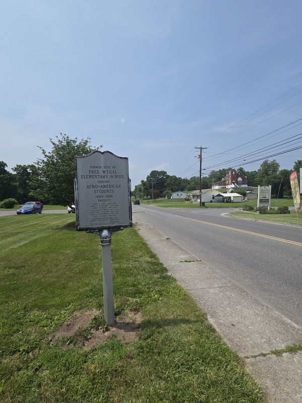 Former Site of Fred Wygal Elementary School Marker looking north on Wadsworth Street image. Click for full size.
