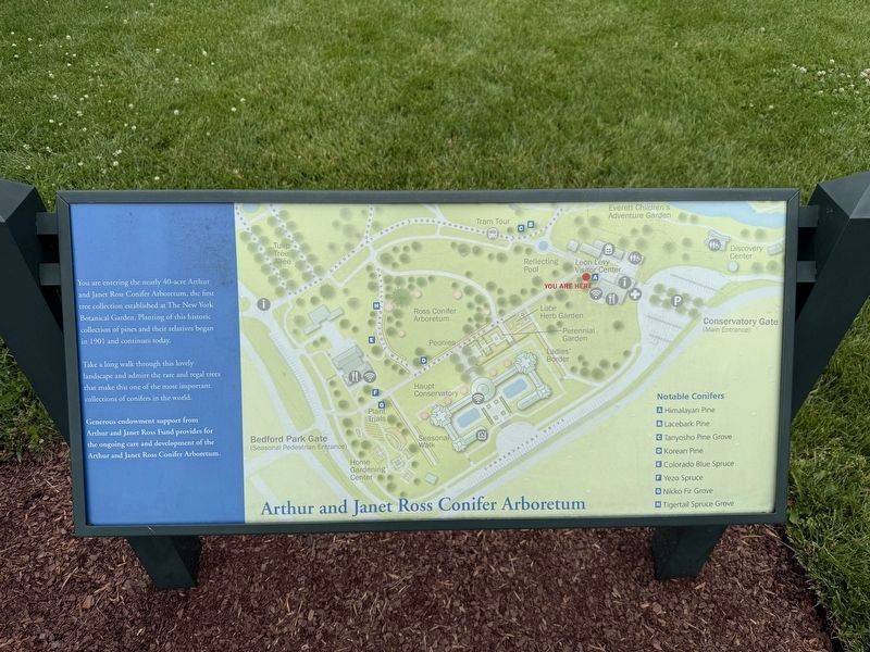 Arthur and Janet Ross Conifer Arboretum Marker. Click for full size. Arthur and Janet Ross Conifer Arboretum Marker image. Click for full size.