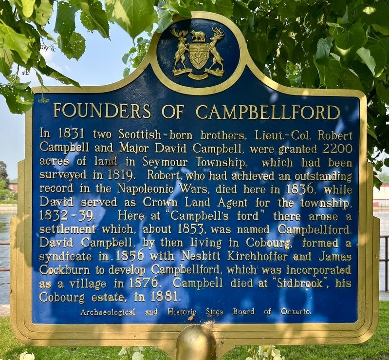 Founders of Campbellford Marker image. Click for full size.