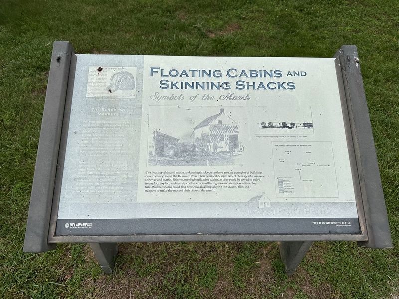 Floating Cabins and Skinning Shacks Marker - sun damaged. Click for full size. Floating Cabins and Skinning Shacks Marker - sun damaged image. Click for full size.