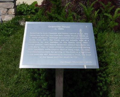 Grenville House c. 1856 Marker. Click for full size. Grenville House c. 1856 Marker image. Click for full size.