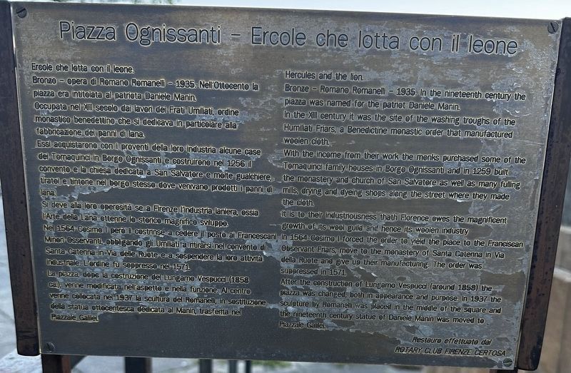 Piazza Orgnissanti Marker image. Click for full size.
