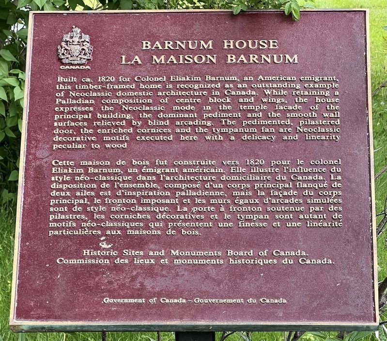 Barnum House Marker. Click for full size. Barnum House Marker image. Click for full size.