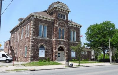Merritton Town Hall 1879 - Marker in context image. Click for full size.