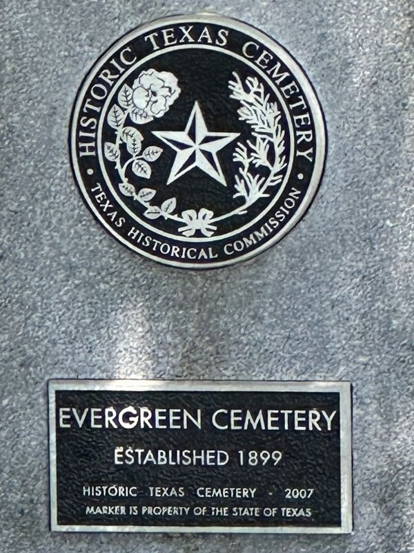 Evergreen Cemetery Marker image. Click for full size.