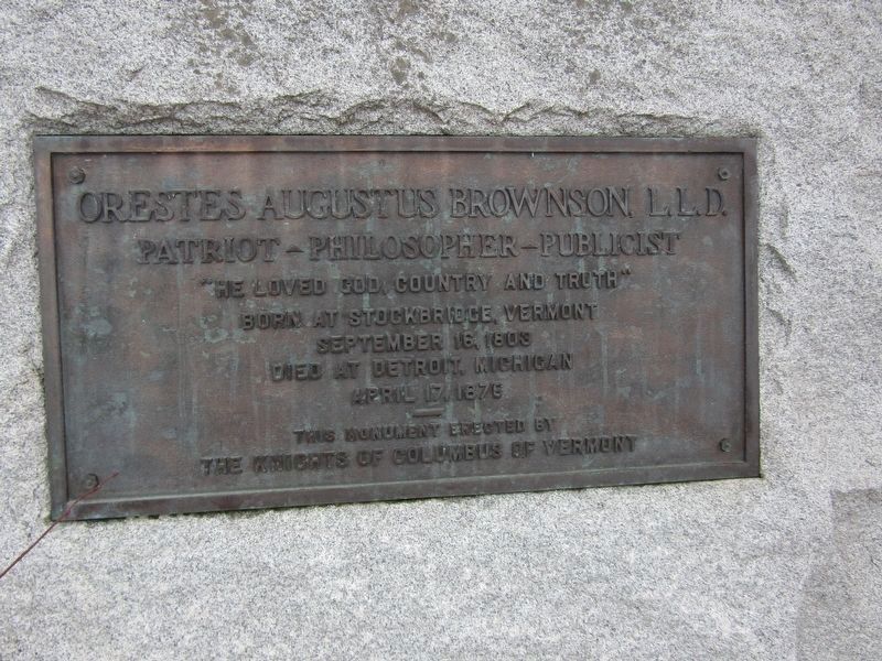 Orestes Augustus Brownson, L.L.D. Marker image. Click for full size.