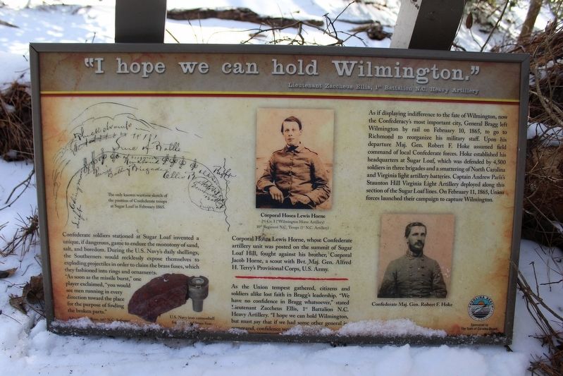 "I hope we can hold Wilmington" Marker. Click for full size. "I hope we can hold Wilmington" Marker image. Click for full size.