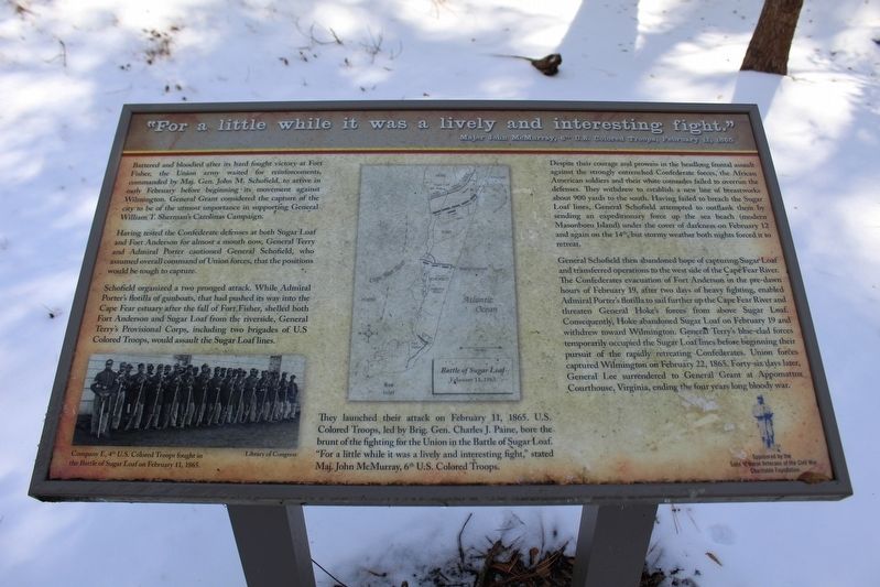 "For a little while it was a lively and interesting fight." Marker. Click for full size. "For a little while it was a lively and interesting fight." Marker image. Click for full size.