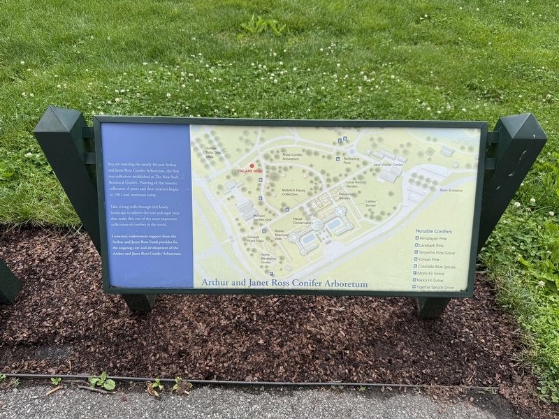 Arthur and Janet Ross Conifer Arboretum Marker image. Click for full size.