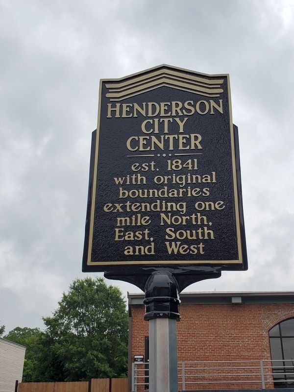 Henderson City Center Marker in front of Garnett Street Station. Click for full size. Henderson City Center Marker in front of Garnett Street Station image. Click for full size.