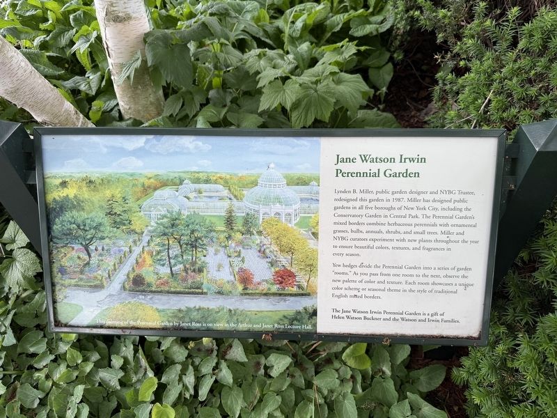 Jane Watson Irwin Perennial Garden Marker. Click for full size. Jane Watson Irwin Perennial Garden Marker image. Click for full size.