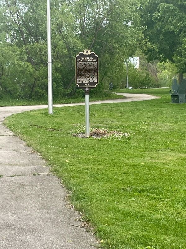 March to Kosciuszko Park Marker. Click for full size. March to Kosciuszko Park Marker image. Click for full size.