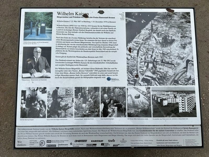 Wilhelm Kaisen Marker image. Click for full size.