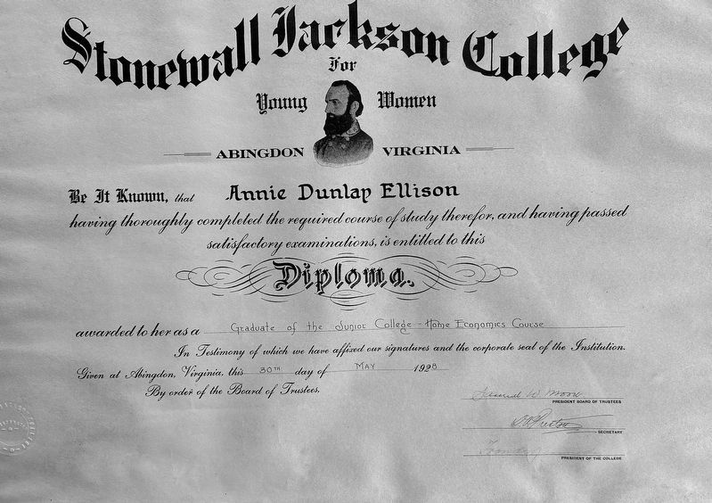 Stonewall Jackson Diploma. Click for full size. Stonewall Jackson Diploma image. Click for full size.
