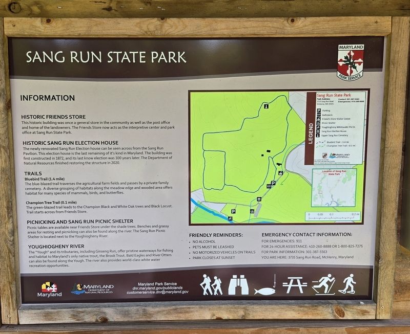 Sang Run State Park Marker image. Click for full size.