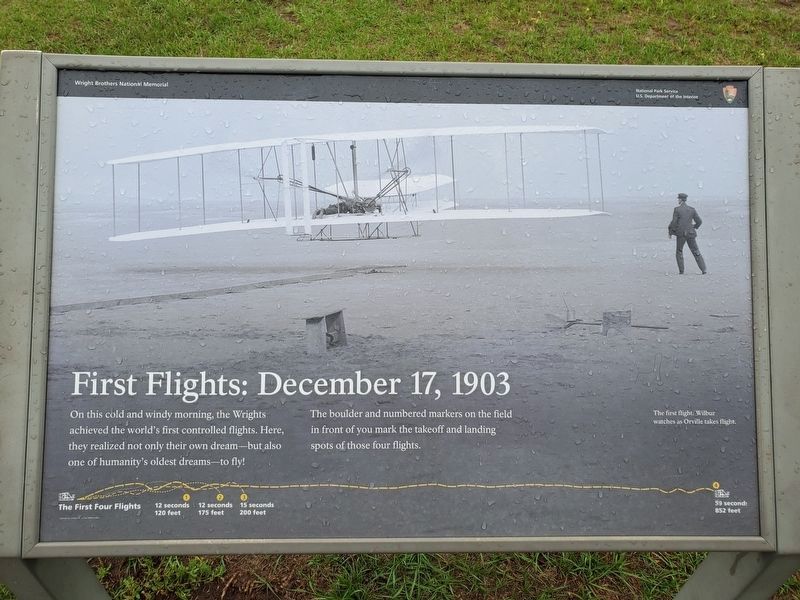 Overhead view First Flights: December 17th, 1903 Marker image. Click for full size.
