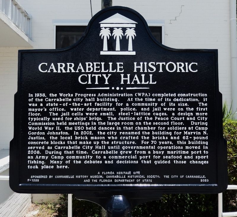 Carrabelle Historic City Hall Marker image. Click for full size.