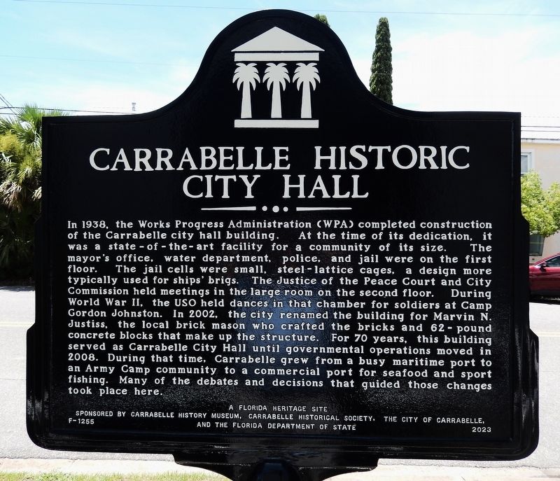 Carrabelle Historic City Hall Marker image. Click for full size.