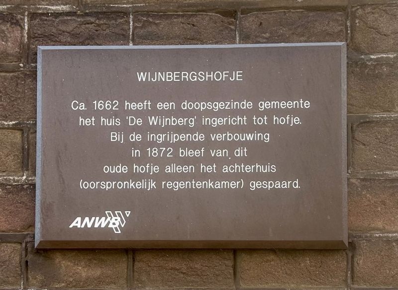 Wijnbergshofje / Mennonite Almshouse Marker image. Click for full size.