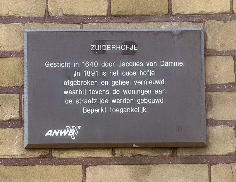 Zuiderhofje / Zuider Almshouse Marker image. Click for full size.