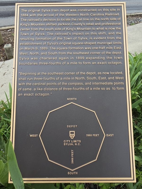 Original Sylva Train Depot Marker image. Click for full size.