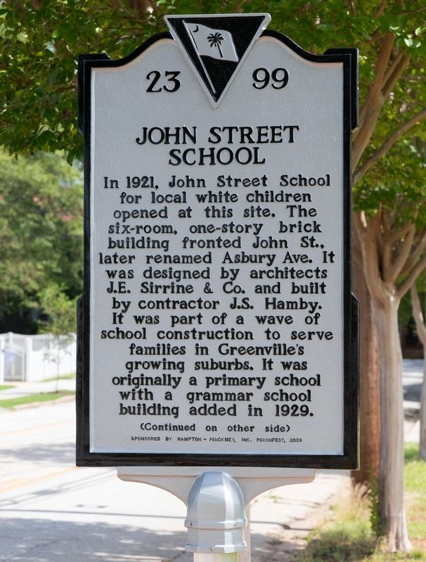 John Street School Marker, Side One image. Click for full size.
